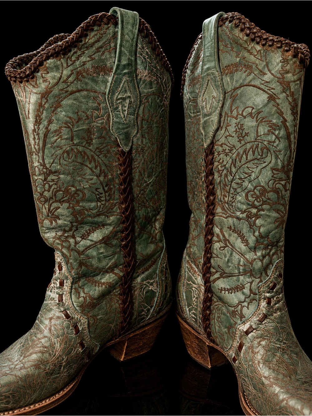CORRAL Vintage-Style Sage Green boots-Size 10M - Picture 6 of 12